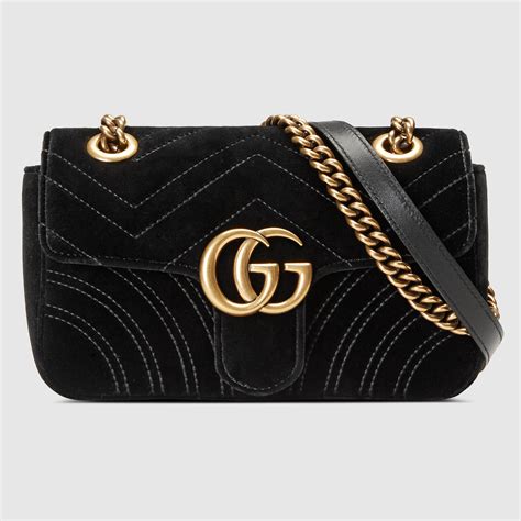 velvet gucci bag black|gucci velvet marmont mini.